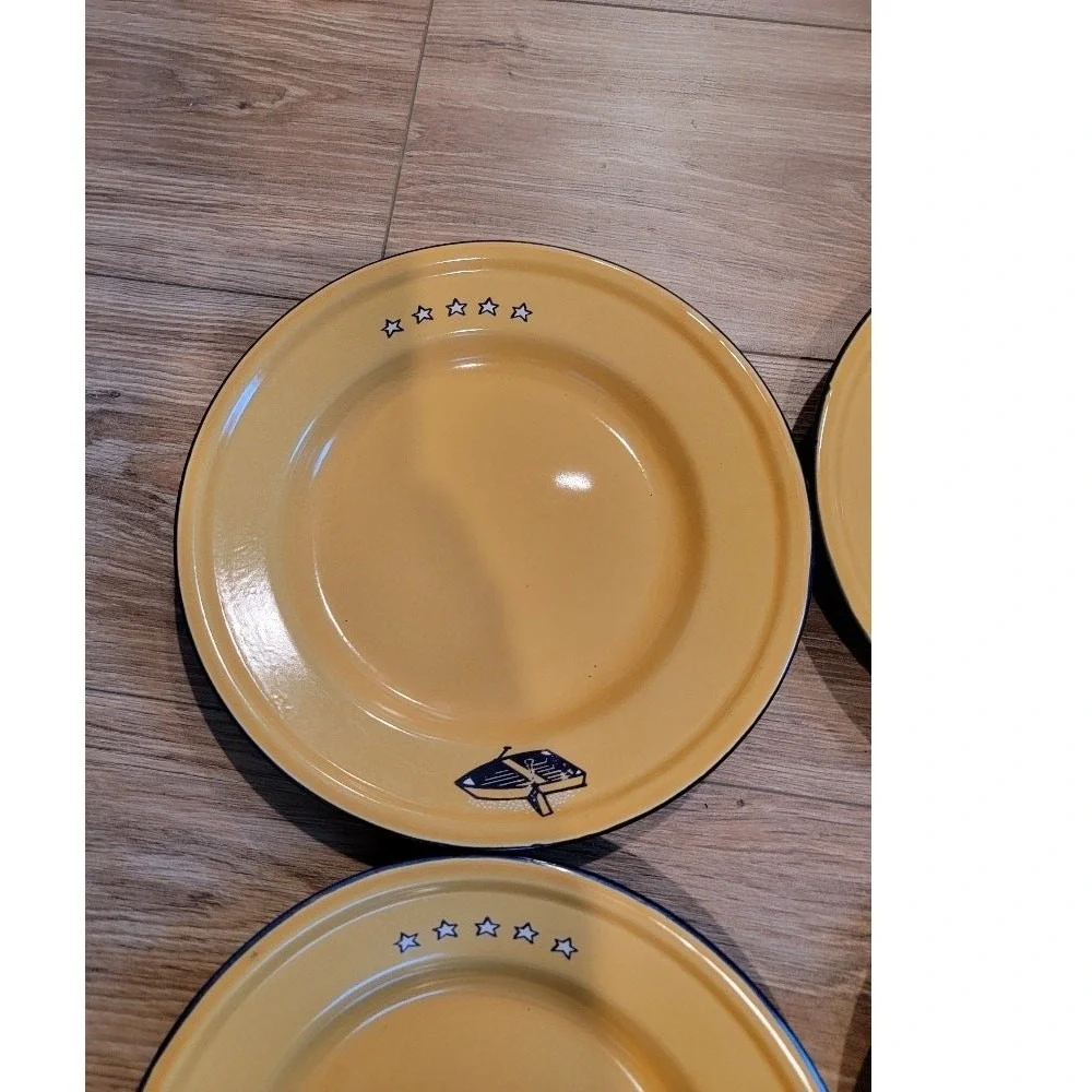 Vintage TAIPRO Enamelware Dinnerware Plates Retro Camping‎ RV Beach